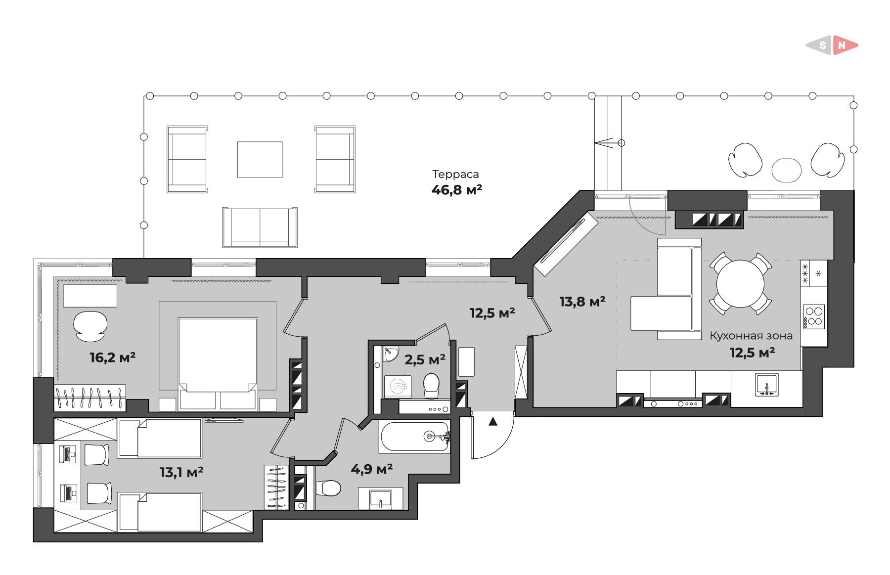 планировка квартиры 122 м2