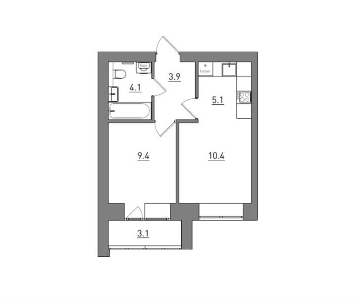 планировка квартиры 36 м2