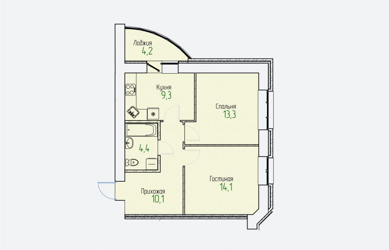 планировка квартиры 53 м2