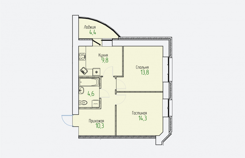 планировка квартиры 55 м2