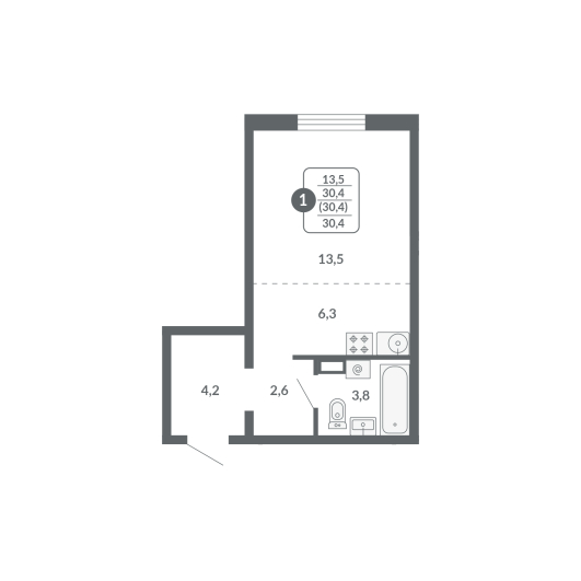 планировка квартиры 30 м2