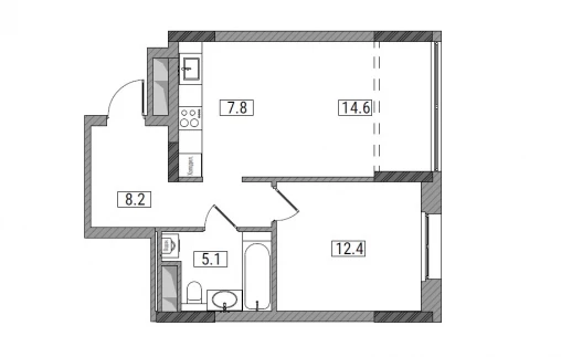 планировка квартиры 48 м2