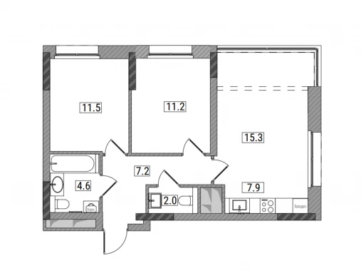 планировка квартиры 60 м2