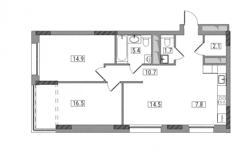 планировка квартиры 73 м2